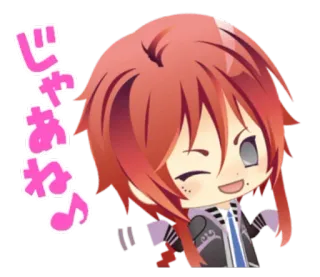 😜 じゃあね♪ Anime, Chibi, Manga, Vẫy tay, Tạm biệt whatsapp sticker