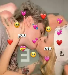 ❤️ you me amore, bacio, coppia, affetto, relazione telegram sticker