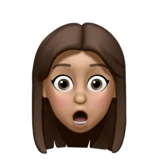 ❤️ Emoji, Chocada, Mulher, Desenho animado, Surpresa whatsapp sticker