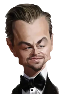 😼 Leonardo DiCaprio Леонардо Ди Каприо, актер, карикатура, знаменитость, портрет telegram sticker