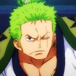🍾 Zoro One Piece Аниме, Ван Пис, Зоро, Ророноа Зоро, Мечник, Охотник на пиратов telegram sticker