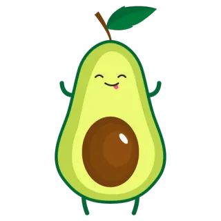 😛 Alpukat, Makanan, Buah, Kawaii, Lucu, Senang telegram sticker