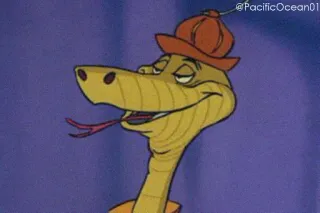 😏 @PacificOcean01 serpent, dessin animé, chapeau, animation, animal, reptile whatsapp sticker