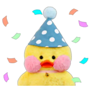 🐣 duck, birthday, celebration, party, cute, animal, confetti, toy telegram sticker