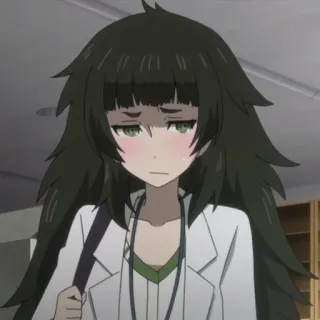 ⏱ Maho Hiyajo Steins;Gate 0 Anime, Cientista, Garota, Jaleco, Maho Hiyajo, Steins;Gate whatsapp sticker