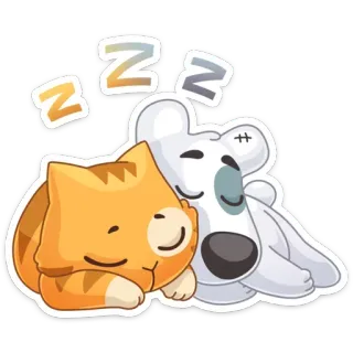 😴 ZZZ Z Z Z chat, chien, dormir, sieste, animaux, mignon, dessin animé, amis telegram sticker