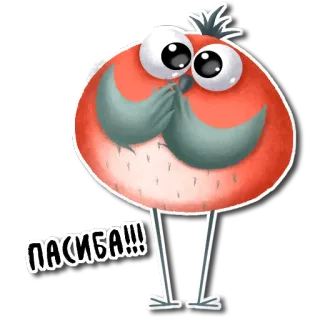 🙏 ПАСИБА!!! птица, милый, спасибо, русский, мультик, стикер whatsapp sticker