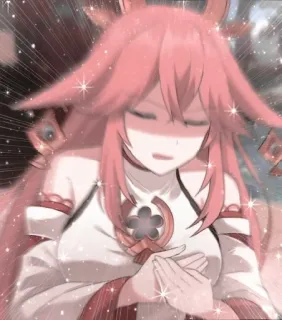 😠 Yae Miko Genshin Impact 动漫, 游戏, 原神, 八重神子, 角色, 女性 telegram sticker