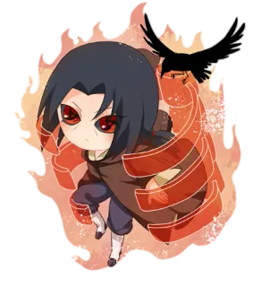 👿 Itachi Uchiha Naruto 动漫, 忍者, 宇智波, 鼬, 漫画, 乌鸦 telegram sticker