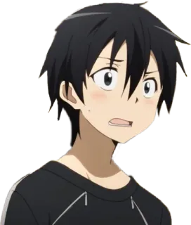 😟 Kirito Sword Art Online Anime, Manga, Kirito, Sword Art Online, Personnage, Peur, Choc whatsapp sticker