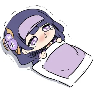 🏖 Raiden Shogun Genshin Impact anime, chibi, cute, kawaii, crying, character, genshin impact, raiden shogun telegram sticker