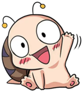 👋 kartun, imut, siput, kawaii whatsapp sticker