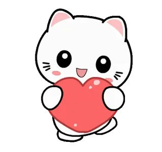 ❤️ кот, сердце, милый, животное, любовь, мультфильм whatsapp sticker