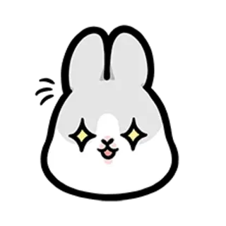 😋 动物, 小兔子, 兔子, 可爱, 闪光, 卡通 telegram sticker