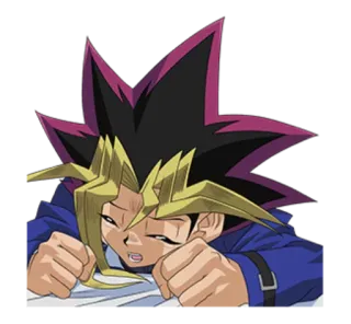 😭 Yugi Muto Yu-Gi-Oh! yugioh, anime, manga, yugi muto, duel monsters telegram sticker
