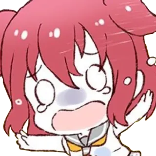 😭 Anime, Ragazza, Piangere, Chibi, Espressione whatsapp sticker