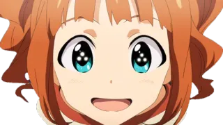 😳 ragazza anime, cartone animato, sorriso, allegra, carina, felice, kawaii telegram sticker