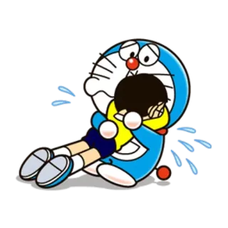 😭 Doraemon Cartoon, Anime, Roboterkatze, Weinend, Freundschaft, Tröstend telegram sticker