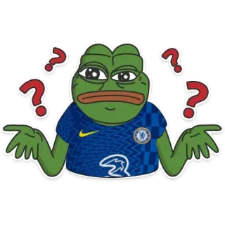 ❓ Pepe the Frog 페페 더 프로그, 질문, 밈, 개구리, 스티커 telegram sticker