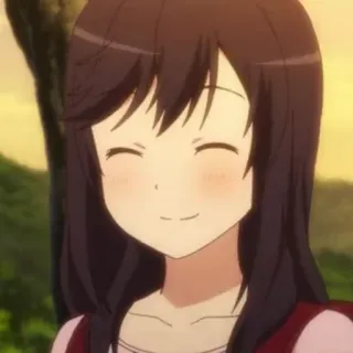 🌈 Anime, Mädchen, Lächeln, Fröhlich, Cartoon whatsapp sticker