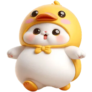 🏃 słodki, kawaii, kaczka, zwierzę, kreskówka, postać telegram sticker
