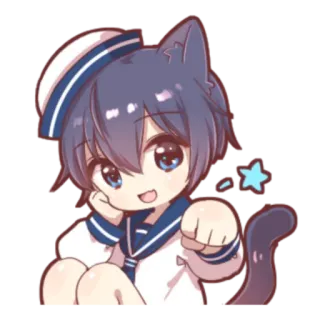 🍓 Anime, Catboy, Fofo, Mangá, Kawaii, Adesivo telegram sticker