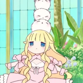 ☁️ Anime, Lindo, Rubia, Chica, Pila, Muñecas, Kawaii whatsapp sticker