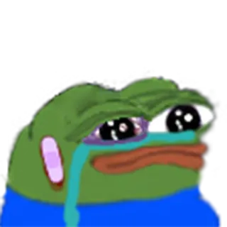 😢 Pepe, frog, crying, meme, sad, internet culture telegram sticker