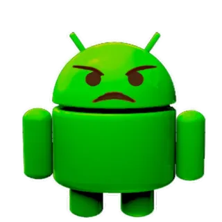 😡 Android android, robot, groen, boos, emoji, cartoon telegram sticker