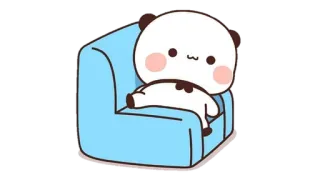 🍩 Panda, Cartoon, Stuhl, Süß, Kawaii, Entspannend telegram sticker