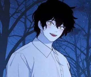 🫐 Anime, Vampir, Nacht, Männlich, Lächeln, Porträt telegram sticker