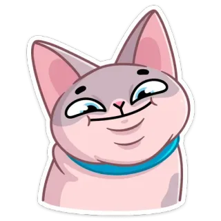 ☺️ gatto, animale, sorrisetto, cartone animato, adesivo telegram sticker