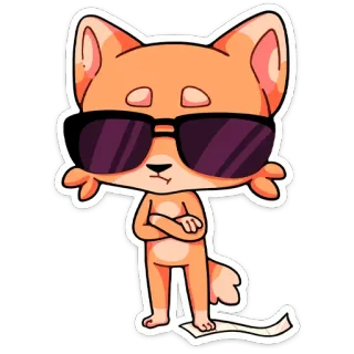 😎 chien, lunettes de soleil, cool, autocollant, dessin animé telegram sticker