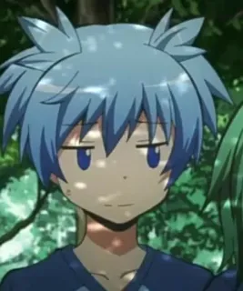 🌀 Nagisa Shiota Assassination Classroom Anime, Mangá, Personagem, cabelo azul, Nagisa, Assassination Classroom whatsapp sticker