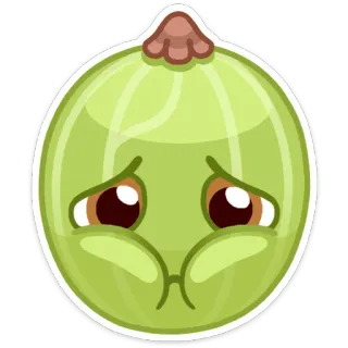 🤢 gooseberry, fruit, sad, emoji, sticker telegram sticker
