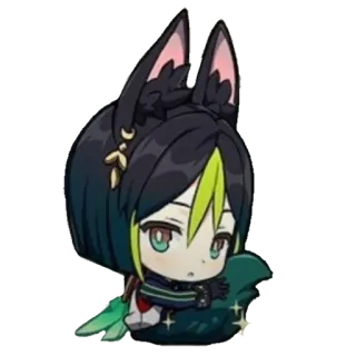 😶 Cyno Genshin Impact ไซโน, เก็นชินอิมแพ็ค, วิดีโอเกม, อนิเมะ, จิบิ, ตัวละคร telegram sticker