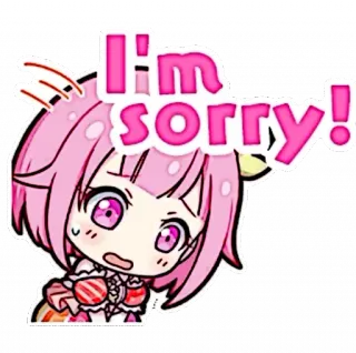 🪸 I'm sorry! scusa, perdono, carino, cartone animato, rosa, rimpianto telegram sticker