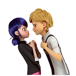 🤨 Marinette Dupain-Cheng Miraculous: Tales of Ladybug & Cat Noir 마리네뜨, 아드리앙, 미라큘러스 레이디버그, 만화, 로맨스 whatsapp sticker