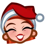 😁 christmas, santa hat, cartoon, woman, festive, holiday whatsapp sticker