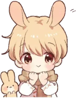 🤗 Anime, Coniglio, Carino, Kawaii, Cartoni animati telegram sticker