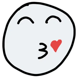 😘 絵文字, 愛, キス, 漫画, ハート, 幸せ telegram sticker