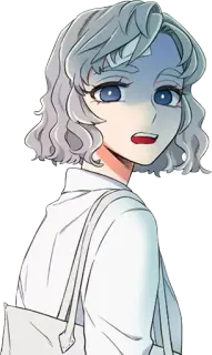 😒 Аниме, Женщина, Женский, Портрет, Иллюстрация, Мультфильм telegram sticker
