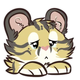 😢 süß, traurig, weinend, tier, sticker, cartoon telegram sticker