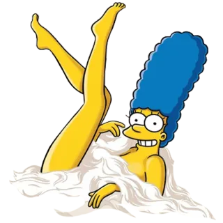 😊 Marge Simpson The Simpsons Kartun, Marge Simpson, The Simpsons, Rambut Biru, Kartun Dewasa telegram sticker
