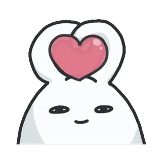 ❤️ Dessin animé, Coeur, Amour, Mignon, Blanc, Personnage telegram sticker