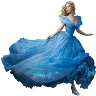 😶 Cinderella Aschenputtel, Prinzessin, Märchen, Ballkleid, blaues Kleid, Fantasy whatsapp sticker