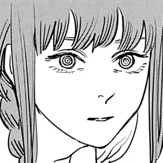 🌟 Makima Chainsaw Man anime, manga, chainsaw man, makima, character, black and white telegram sticker