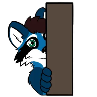👀 Фурри, Лиса, Животное, Мультик, Милый, Подглядывает telegram sticker