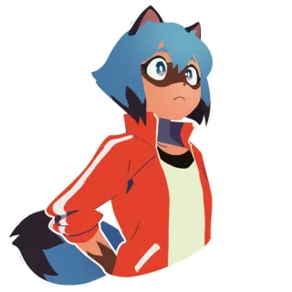 😕 Michiru Kagemori BNA Michiru, BNA, Anime, Furry, Tanuki, Kemono, Animal, Chica whatsapp sticker