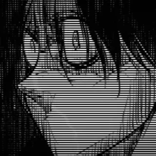 😶 Anime, Manga, Personaje, Blanco y negro telegram sticker